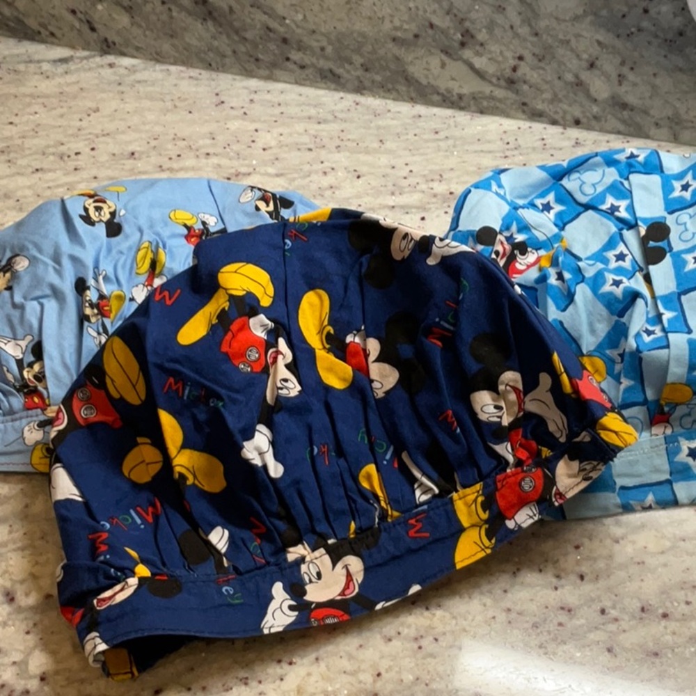 3 Mickey Mouse theme Scrub hat bonnets